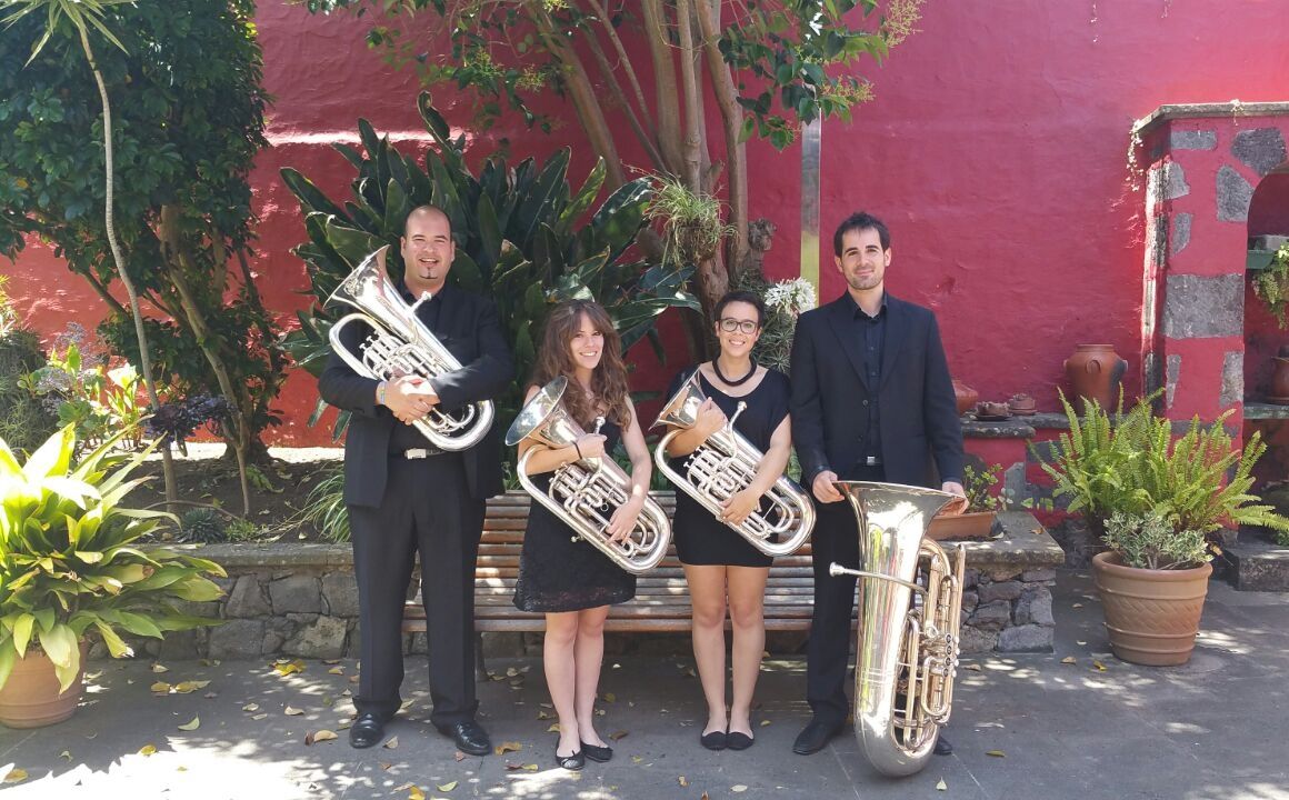 El grupo Low Frequency Tuba Quartet galardonado con el segundo premio en su participación en el I Concurso de Interpretación de Música de Cámara 'Villa de Moya'.