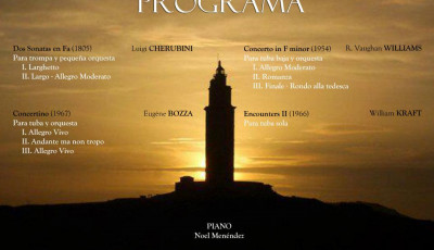 Programa del Recital Fin de Carrera en la especialidad de Tuba del alumno Óscar Santiso para la obtención del Título Superior de Música expedido por el CONSMUPA-Conservatorio Superior de Música "Eduardo Martínez Torner" del Principado de Asturias bajo la supervisión del profesor Alfonso Mollá.