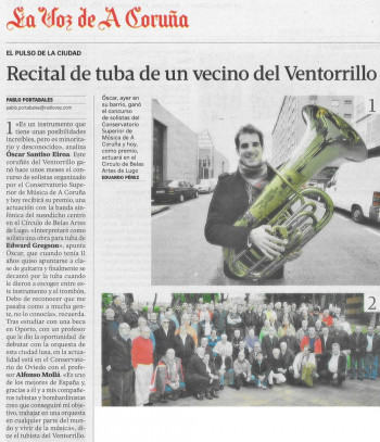 Ganador del I Concurso de Solistas del Conservatorio Superior de Música de A Coruña