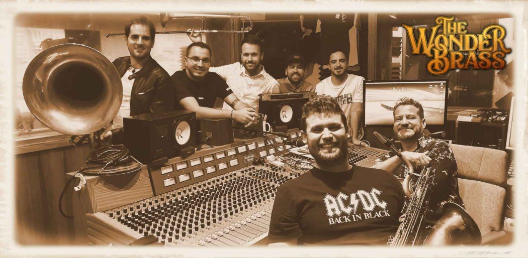 Primera grabación de La Wonder Brass en los estudios RG Musik de Telde, Gran Canaria.