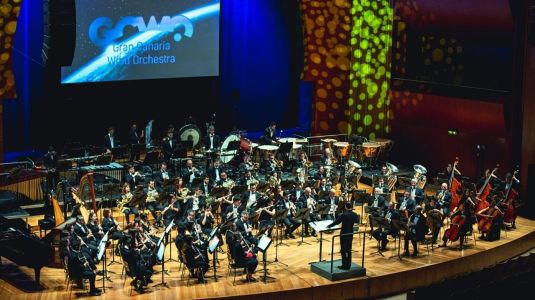 Gran Canaria Wind Orchestra en el Auditorio de Teror el día del estreno de la obra Ghost Ship de Jose Alberto Pina.